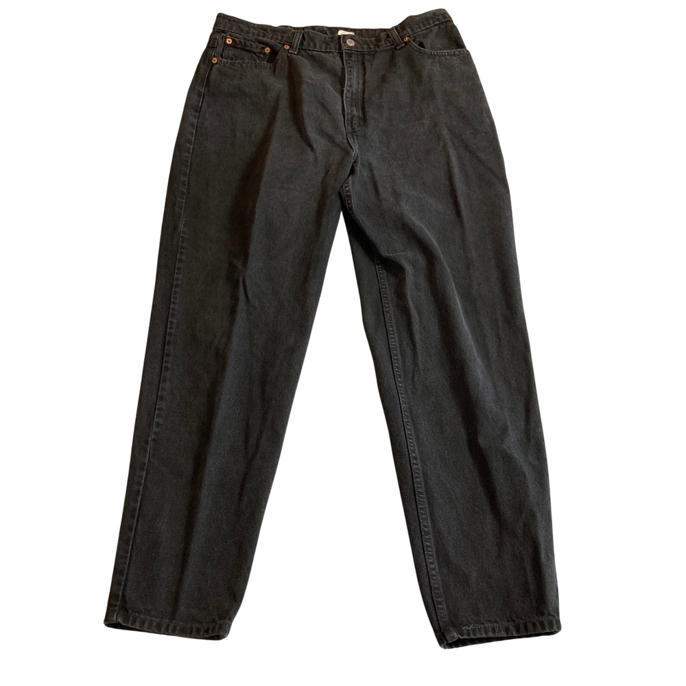 Vintage Levis 550 18WM Relaxed Fit Tapered Leg Black Denim Jeans High‎ Rise 90s